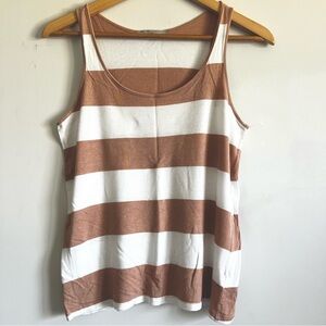 GAP Brown and White Striped Tank Top